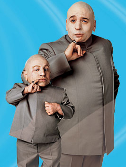 Mini-Me and Dr. Evil from famed Austin Powers movies